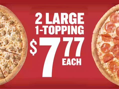 2 Large 1 Topping Pizzas For 7 77 Each At Papa John’s Chew Boom