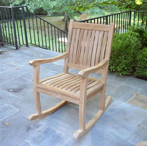 Teak Wood Rocking Chair Heavy Duty Backyard Outdoor Patio Furniture
