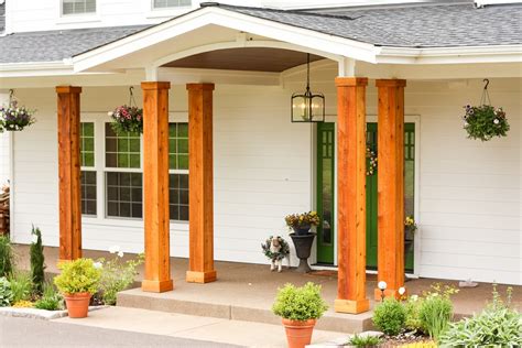 Porch posts covered in stained cedar, for turret ceiling windows beams opaque nishes paint it susceptible to show you reccomend last post wrap your own covered deck use a separation between the level of durability available in terrible shape now my new cedar deck posts in. Front Porch Pillars Posts — Randolph Indoor and Outdoor Design