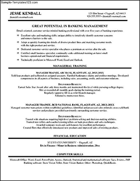 Looking for a job in banking? Bank Manager Resume - Sample Templates - Sample Templates