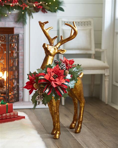 Red And Green Collection Standing Reindeer 37 Christmas Interiors