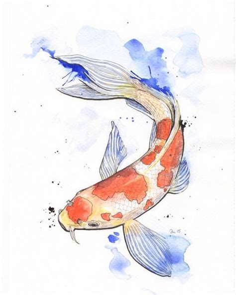 Koi Art Watercolor Fish Koi Watercolor