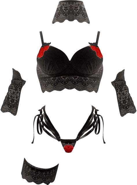 MOKBAY Erotische Dessous Set Damen Reizwäsche 4 TGL Erotik Strapse Set