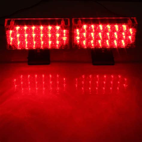 2 X 22 Led Car Red Emergency Flashing Grill Strobe Light Lamp 12v High
