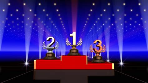 Podium Prize Trophy Number Stock Footage Video 2242405 Shutterstock