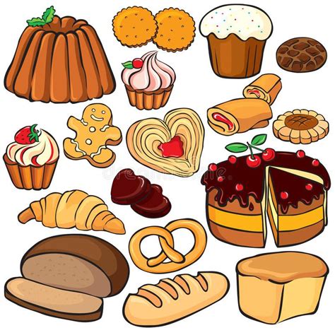 Sweets Clipart Free Vectors Colorful Desserts Drawing Cartoon Faces
