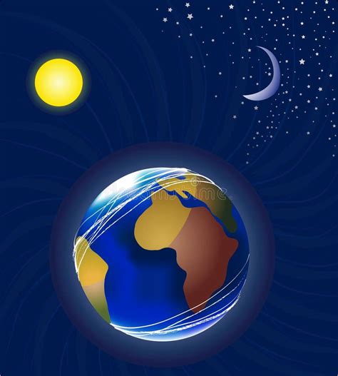 Moon Earth And The Sun Stock Illustration Illustration Of Background