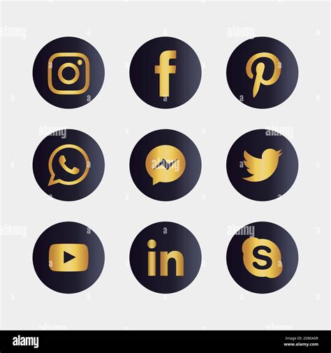 Conjunto De Iconos Populares De Las Redes Sociales Instagram Facebook