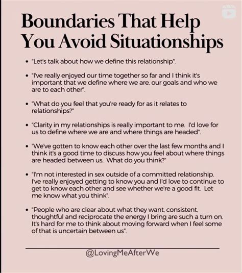 boundaries to help avoid situationships relationship advice quotes romantic words for her
