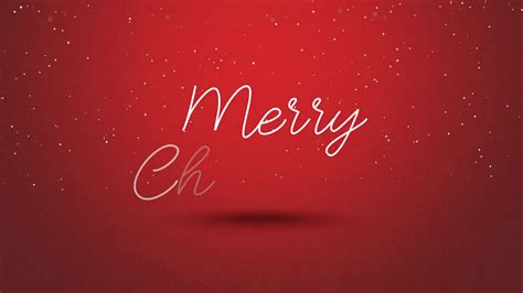 Animated Closeup Merry Christmas Text On Red Stock Motion Graphics Sbv