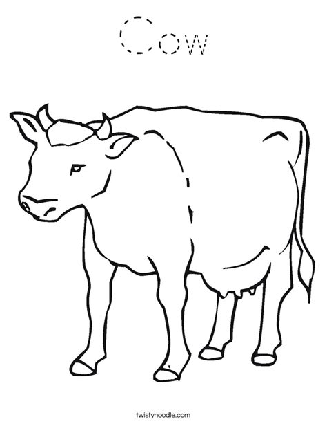 Cow Coloring Page Tracing Twisty Noodle