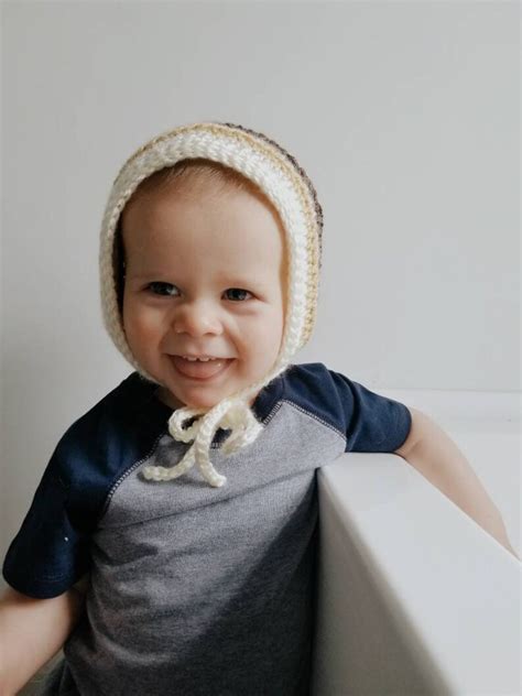 Baby Boy Bonnet Striped Preemie Newborn Toddler Hat Gender Etsy