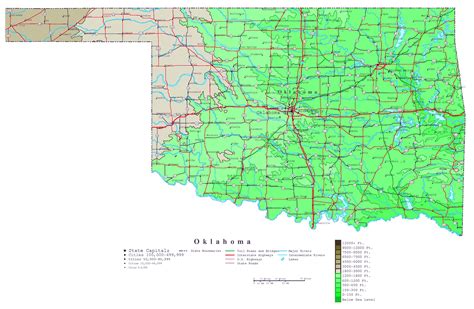 Picture Map Of The United States Oklahoma Road Riset
