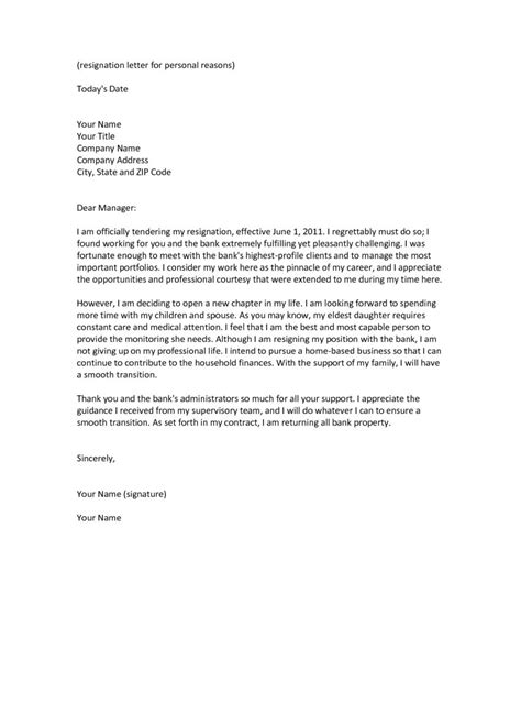 Resignation Letter Template Letter Of Resignation Template