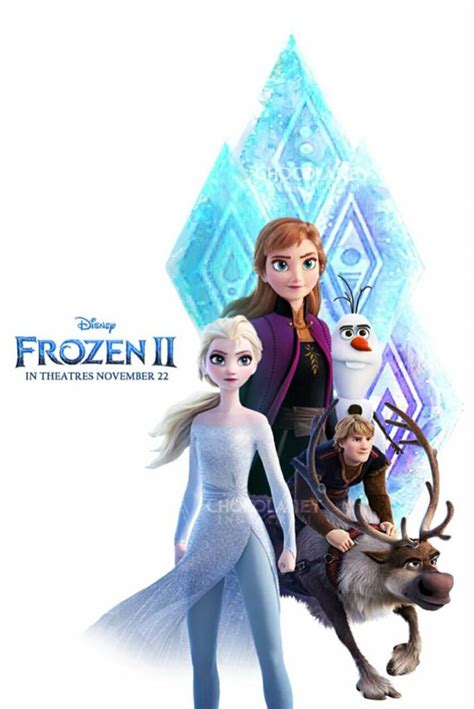 The Poster For Disneys Frozen 2 Is Shown With Two Characters And An