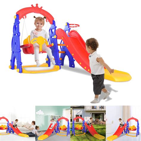 Buy Huzong 5 In 1 Toddler Slipping Slide And Swing Set Kids Activity