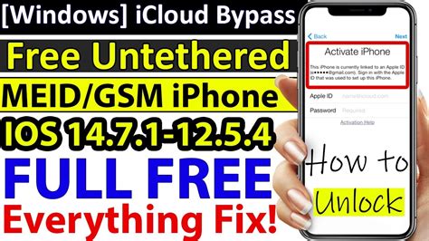 How To ICloud Bypass IOS 14 7 1 Windows FREE Untethered MEID GSM