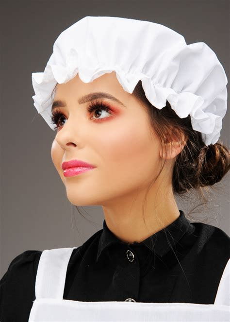 Womens Victorian Maid White Mob Cap Hat