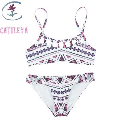Cattleya 2018 New Women Sexy Hollow Bikini Set Push Up Padded Bra