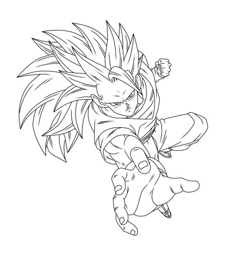 Goku Fase 3 Para Colorear