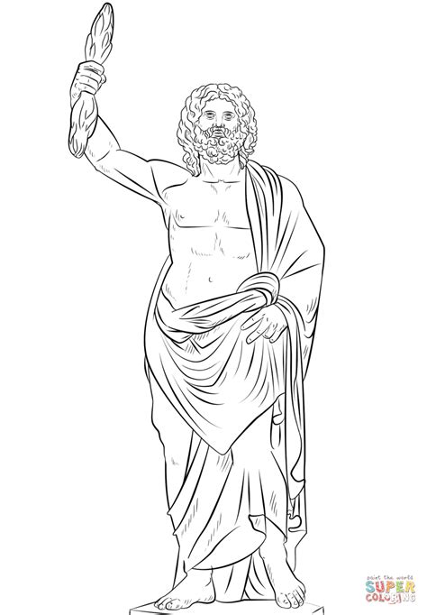 Dibujo De Zeus El Dios Griego Para Colorear Dibujos Para Colorear