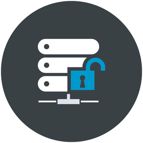 Rack Server Unlock Network And Communication Icons