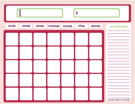 Blank Monthly Calendar Printable 2018 Template Calendar Design