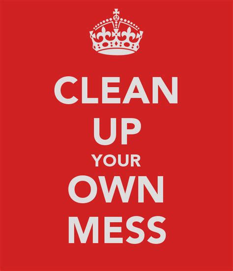 Clean Up Your Mess Quotes Quotesgram