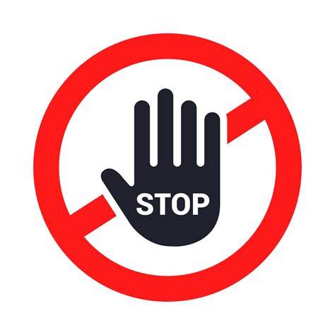 stop sign. the hand stops. flat vector illustration. 2096079 Vector Art