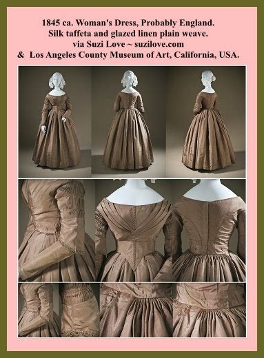 1845 Silk Taffeta Dress Probably Made In England Romanticera