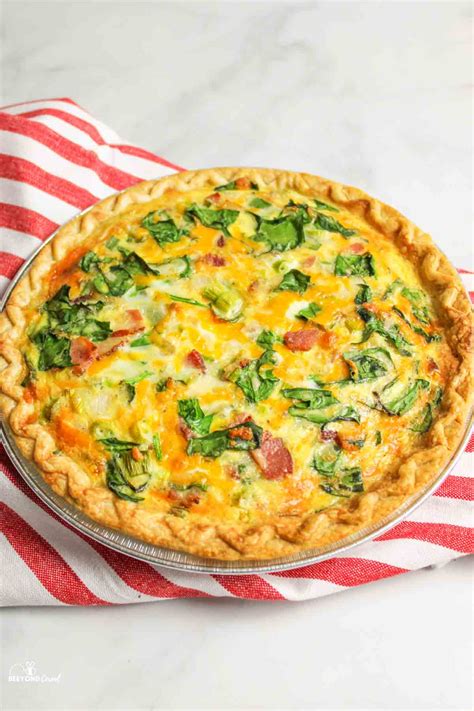 Easy Spinach Bacon Quiche Beeyondcereal