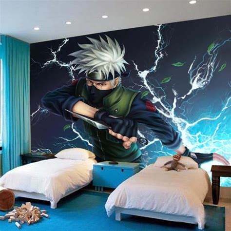 Naruto Kakashi Photo Wallpaper Cartoon Anime Wallpaper Custom Wall Mural Boys Bedroom Kids Room