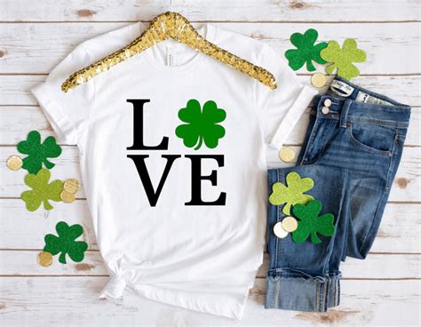St Patricks Day Svg Files For Cricut And Silhouette Love Shamrock Svg