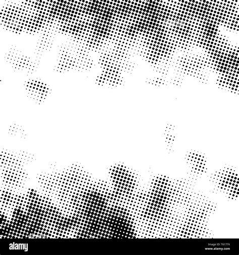 Square Grunge Halftone Dots Pattern Isolated On White Stock Vector