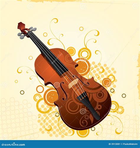 Illustrated Violin With Design Stock Vector Illustration Of Light