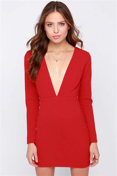 Sexy Red Dress Long Sleeve Dress Backless Dress 77 00 Lulus
