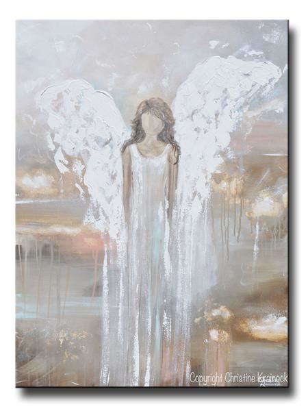Original Abstract Angel Painting Guardian Angel Heaven