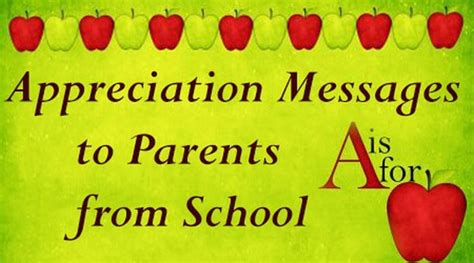 Appreciation Messages To Parents From School