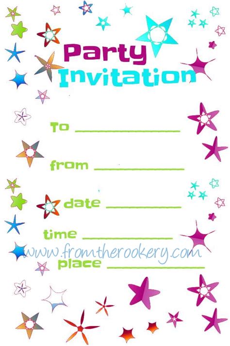 Blank Birthday Party Invitation Template Free Template Ppt Premium