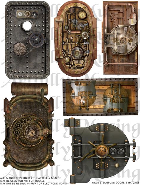 Steampunk Doors Collage Sheet Digital Printable Instant Etsy In 2021