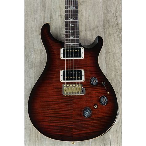 prs paul reed smith custom 24 piezo 10 top guitar fire red burst flame maple rosewood