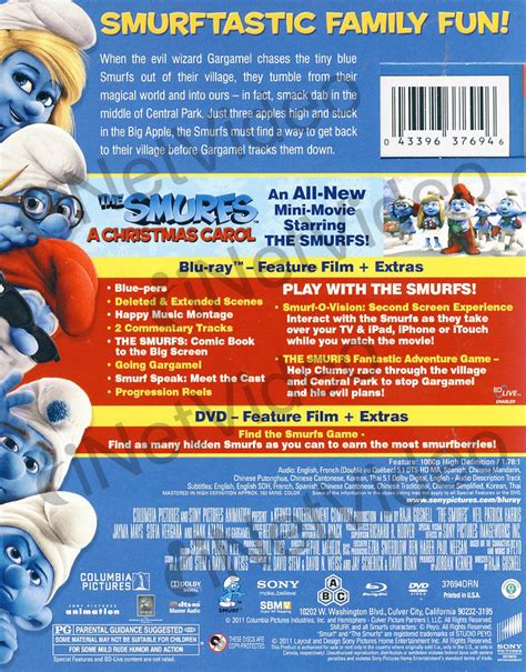 The Smurfs The Smurfs A Christmas Carol Combo Blu Raydvd Blu