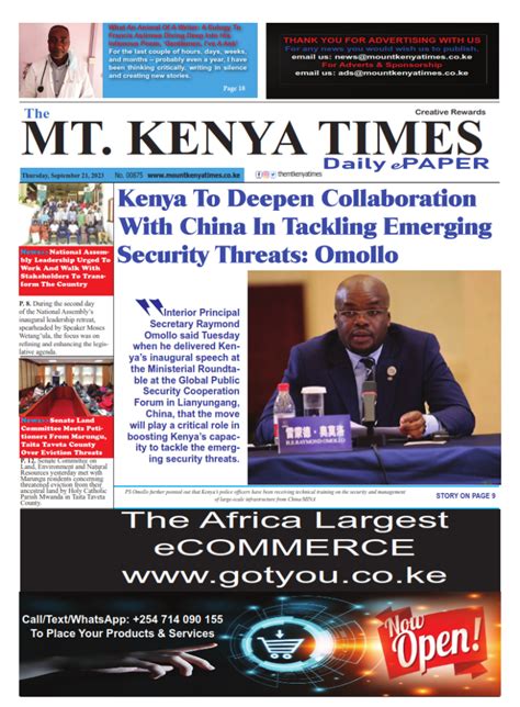 Mt Kenya Times Epaper Sep 21 2023 The Mount Kenya Times