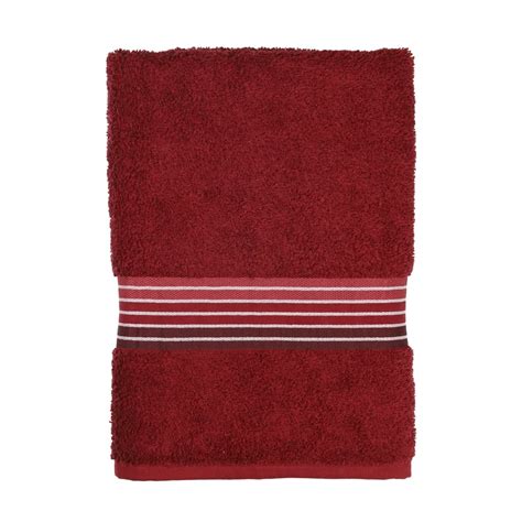 Mainstays Basic Ombre Stripe Bath Towel Merlot