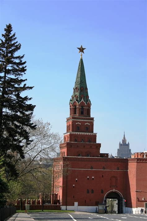 Borovitskaya Tower In Kremlin Wall Free Stock Photo Public Domain