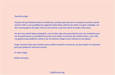 Ejemplo De Una Carta Formal En Ingles Para Un Amigo Opciones De Ejemplo