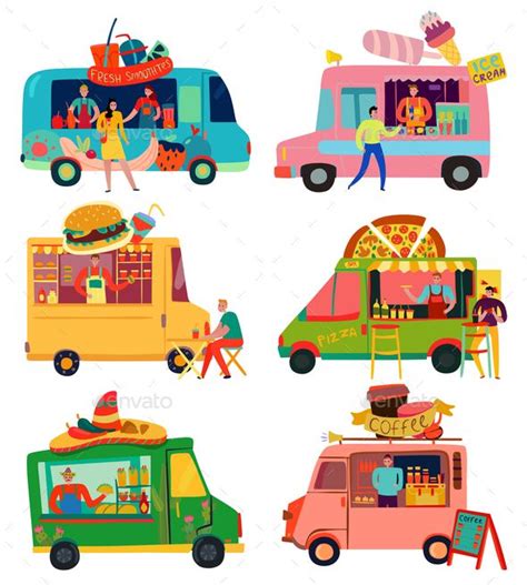 Search results for food truck logo vectors. Food Trucks Set | Food truck, Food logo design, Pizza food ...