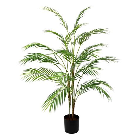 Potted Faux Golden Cane Palm Tree Size Small In Green By Glamorous