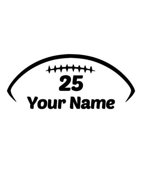 Custom Personalized Football Decal With Name And Number Football