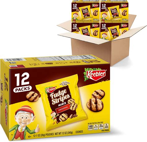 Keebler On The Go Fudge Stripes Cookies 12 Count Pack Of